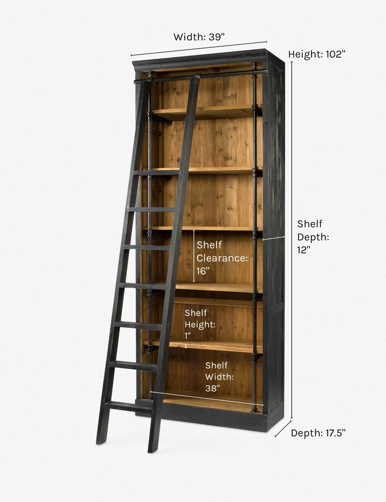 Mallory Bookcase With Ladder - Image 7