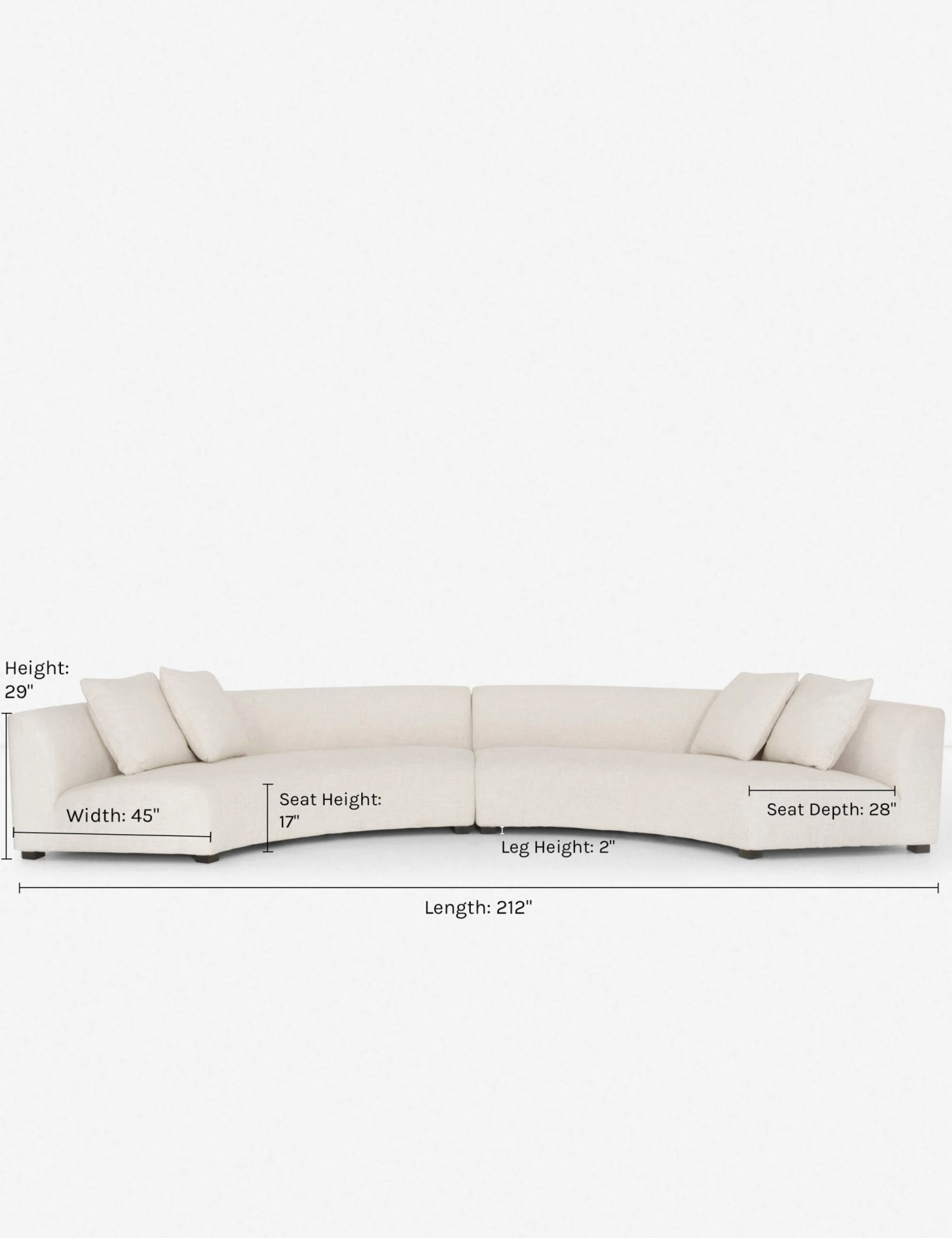 Saban 2-Piece Curved Sectional Sofa - Image 7